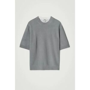 COS Relaxed Printed Knitted T-Shirt Gray Men's XL